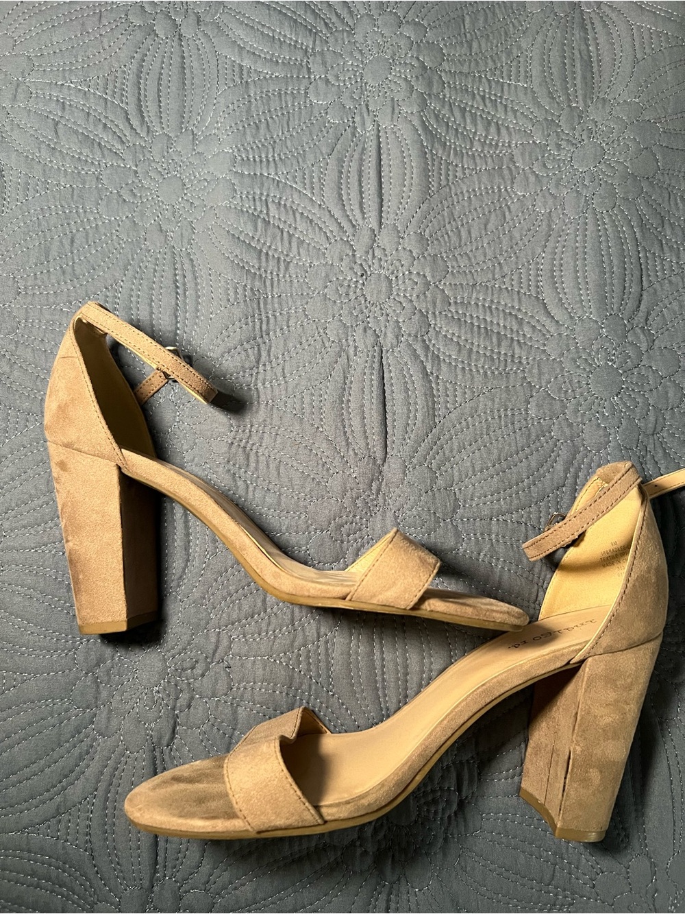 Indigo Road Women's Ankle-Strap Block Heel Sandals in Grey/Taupe